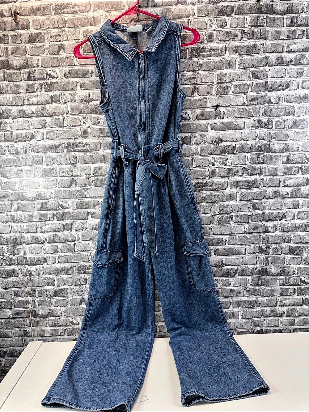 Universal Thread Denim Wide Leg Jumpsuit Size 0